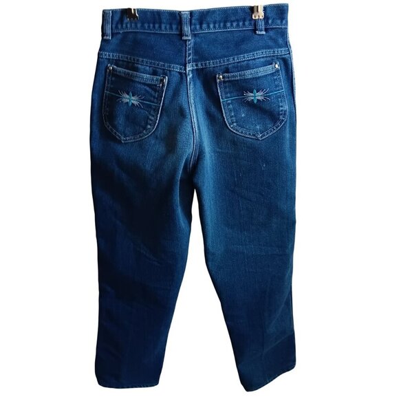 14 26x26 Vintage 1980's Girls Jeans DISCO POCKET RAYON DENIM STRAIGHT FASHION - Picture 1 of 5